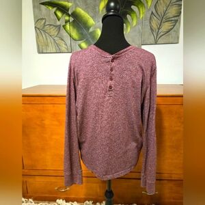 American Rag Burgundy Long Sleeve Henley/MEDIUM